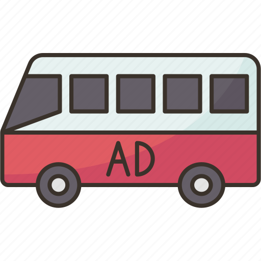 Bus, advertising, poster, commercial, transportation icon - Download on Iconfinder