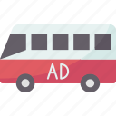 bus, advertising, poster, commercial, transportation