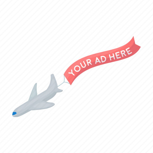 Advertisement, advertising, airplane, flight, marketing, plane, poster icon - Download on Iconfinder