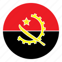africa, angola, color, country, flag, nation, round