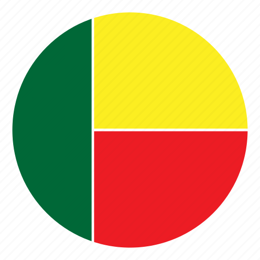 Africa, benin, color, country, flag, nation, round icon - Download on Iconfinder
