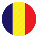 africa, chad, color, country, flag, nation, round