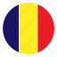 africa, chad, color, country, flag, nation, round 