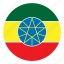 africa, color, country, ethiopia, flag, nation, round 