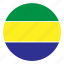 africa, color, country, flag, gabon, nation, round 