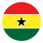 africa, color, country, flag, ghana, nation, round 