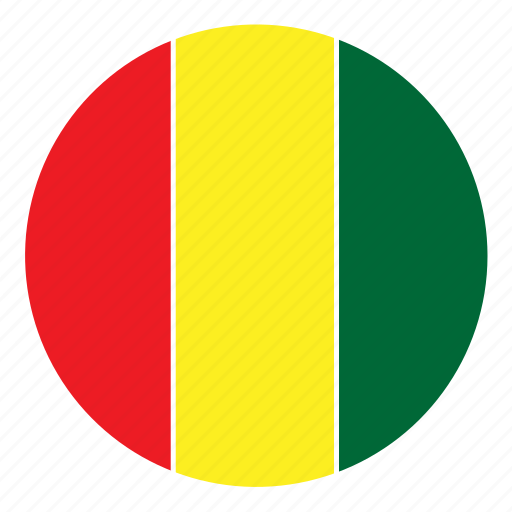 Africa, color, country, flag, guinea, nation, round icon - Download on Iconfinder