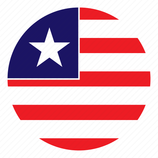 Africa, color, country, flag, liberia, nation, round icon - Download on Iconfinder