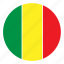 africa, color, country, flag, mali, nation, round 