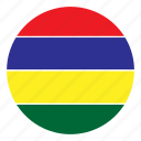 africa, color, country, flag, mauritius, nation, round