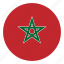 africa, color, country, flag, morocco, nation, round 