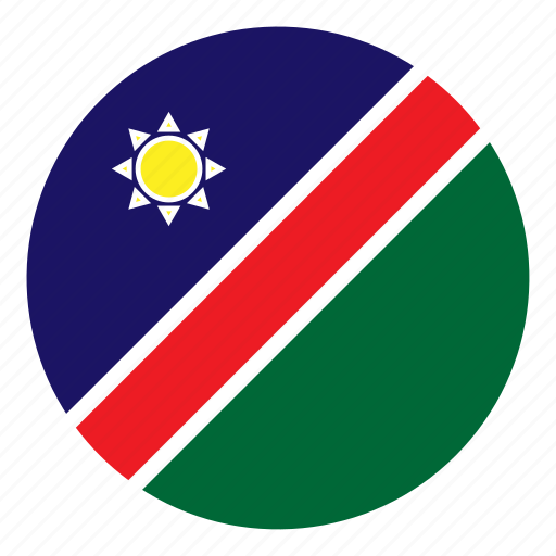 Africa, color, country, flag, namibia, nation, round icon - Download on Iconfinder