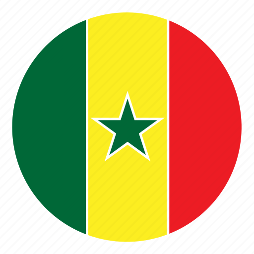 Africa, color, country, flag, nation, round, senegal icon - Download on Iconfinder