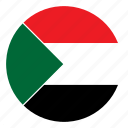 africa, color, country, flag, nation, round, sudan