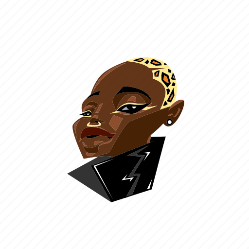 Afropunk, fashion, hairdye, hairstyle, leather, nosering illustration - Download on Iconfinder