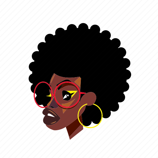 Afro, afropunk, blackgirl, fashion, glasses, style illustration - Download on Iconfinder