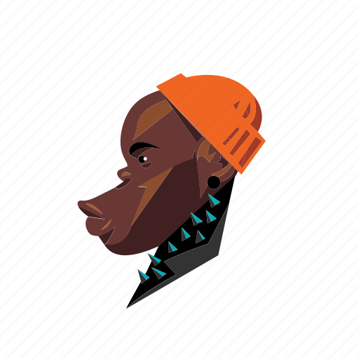 Afropunk, biker, blackman, fashion, hat, man, style illustration - Download on Iconfinder