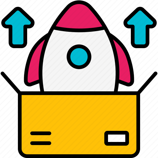 Release, product, agile, launch, rocket, launching, box icon - Download on Iconfinder
