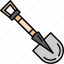 shovel, digging, equipment, garden, gardening, planting, soil