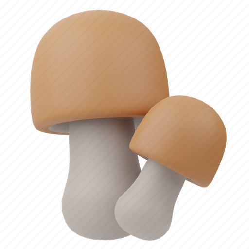 Mushroom, healthy, nature, plant, forest, mushrooms, vegetable 3D illustration - Download on Iconfinder