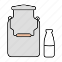 bottle, can, dairy, drink, farm, milk, product