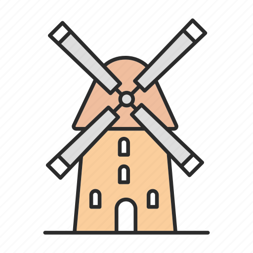 Agriculture, farming, flour, grain, mill, wheat, windmill icon - Download on Iconfinder