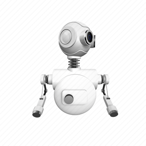 Robot, look right, machine, intelligence, technology, production, device 3D illustration - Download on Iconfinder