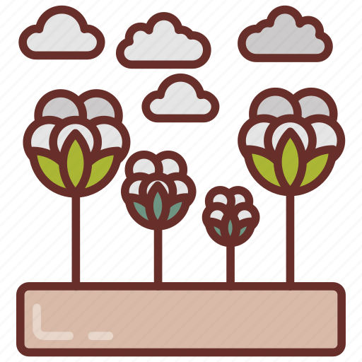 Cotton, ginning, fields, plants, clouds icon - Download on Iconfinder