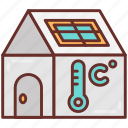 residential, heating, roof, thermal, plant, home, thermometer