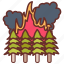burn, trees, fire, jungle, smoke, wildfire 