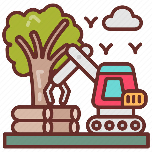 Deforestation, tree, cutting, logs, erosion, lumbering icon - Download on Iconfinder