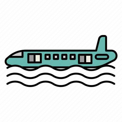 Aircraft, airplane, sink, ditching, accident, water, sea icon - Download on Iconfinder