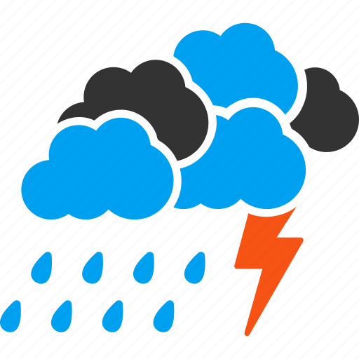 Clouds, cloudy, lightning, rain, storm, thunderstorm, weather forecast icon - Download on Iconfinder