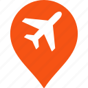 airport, aviation, location, map pointer, mark, marker, navigation