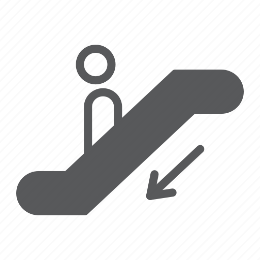 Escalator, down, information, airport, man, person, mall icon - Download on Iconfinder
