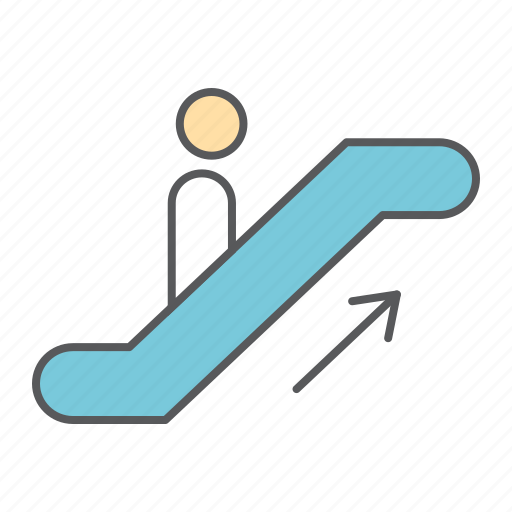 Escalator, up, information, airport, man, person, mall icon - Download on Iconfinder