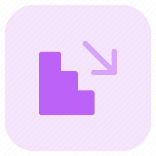 Staircase, down, direction, arrow, navigation icon - Download on Iconfinder