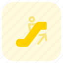 escalator, arrow, up, direction, navigation, airport