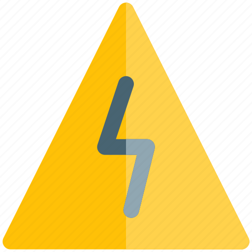 Triangular, signboard, lighting bolt, warning, caution icon - Download on Iconfinder
