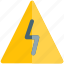 triangular, signboard, lighting bolt, warning, caution 