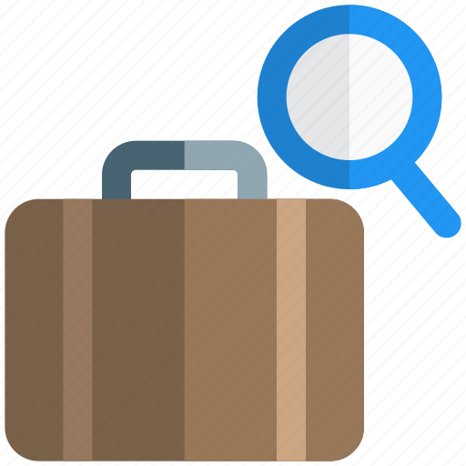Bag, search, suspicious, airport, magnify glass icon - Download on Iconfinder