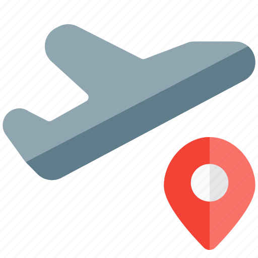 Airplane, route, location, navigation, marker, flying icon - Download on Iconfinder