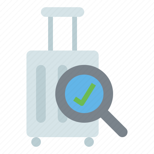 Luggage, loupe, checking, baggage, check, travel, magnifying icon - Download on Iconfinder