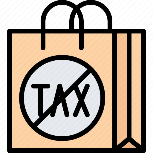 Tax, free, sign, shopping, bag, no, airport icon - Download on Iconfinder