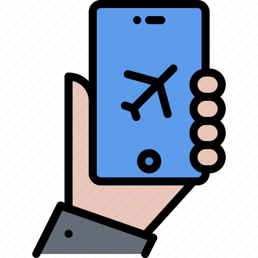 App, hand, smartphone, airplane, airport, aircraft icon - Download on Iconfinder