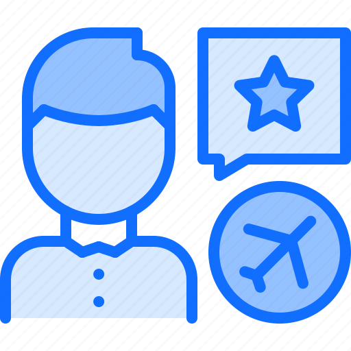 Review, man, star, airplane, airport, aircraft icon - Download on Iconfinder