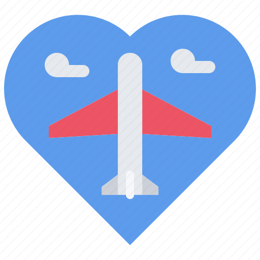 Airplane, love, heart, airport, aircraft icon - Download on Iconfinder