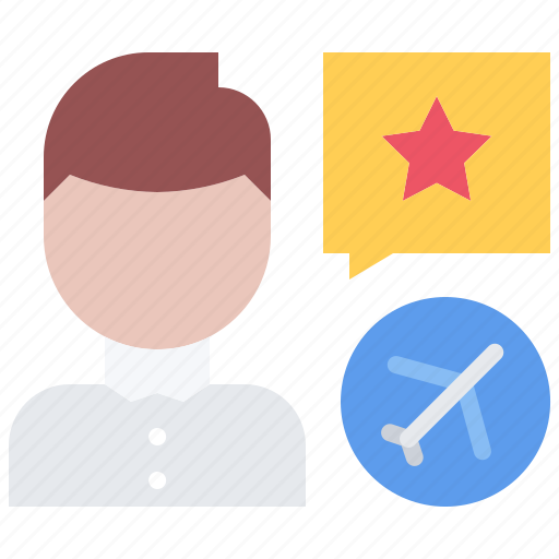 Review, man, star, airplane, airport, aircraft icon - Download on Iconfinder