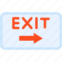 emergency, exit, sign, security, signaling, direction