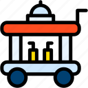 food, trolley, serving, cart, service, flight, travel